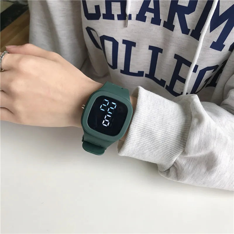 Unisex LED Digital Sports Watch Big Dial Waterproof Silicone