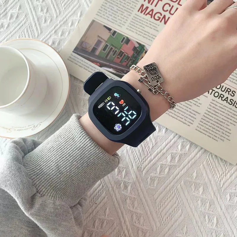 Unisex LED Digital Sports Watch Big Dial Waterproof Silicone