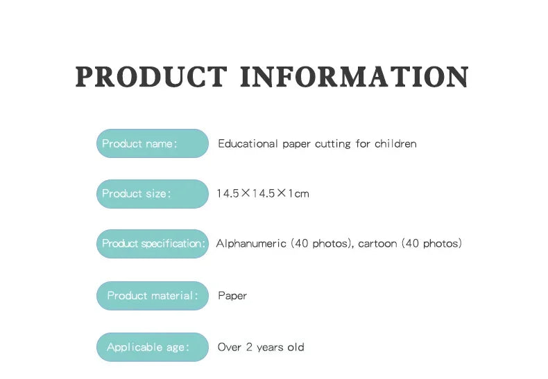 40Pcs Kids Origami & Paper-Cut Craft Set – Cartoon Animal Educational Art Toy for Early Learning