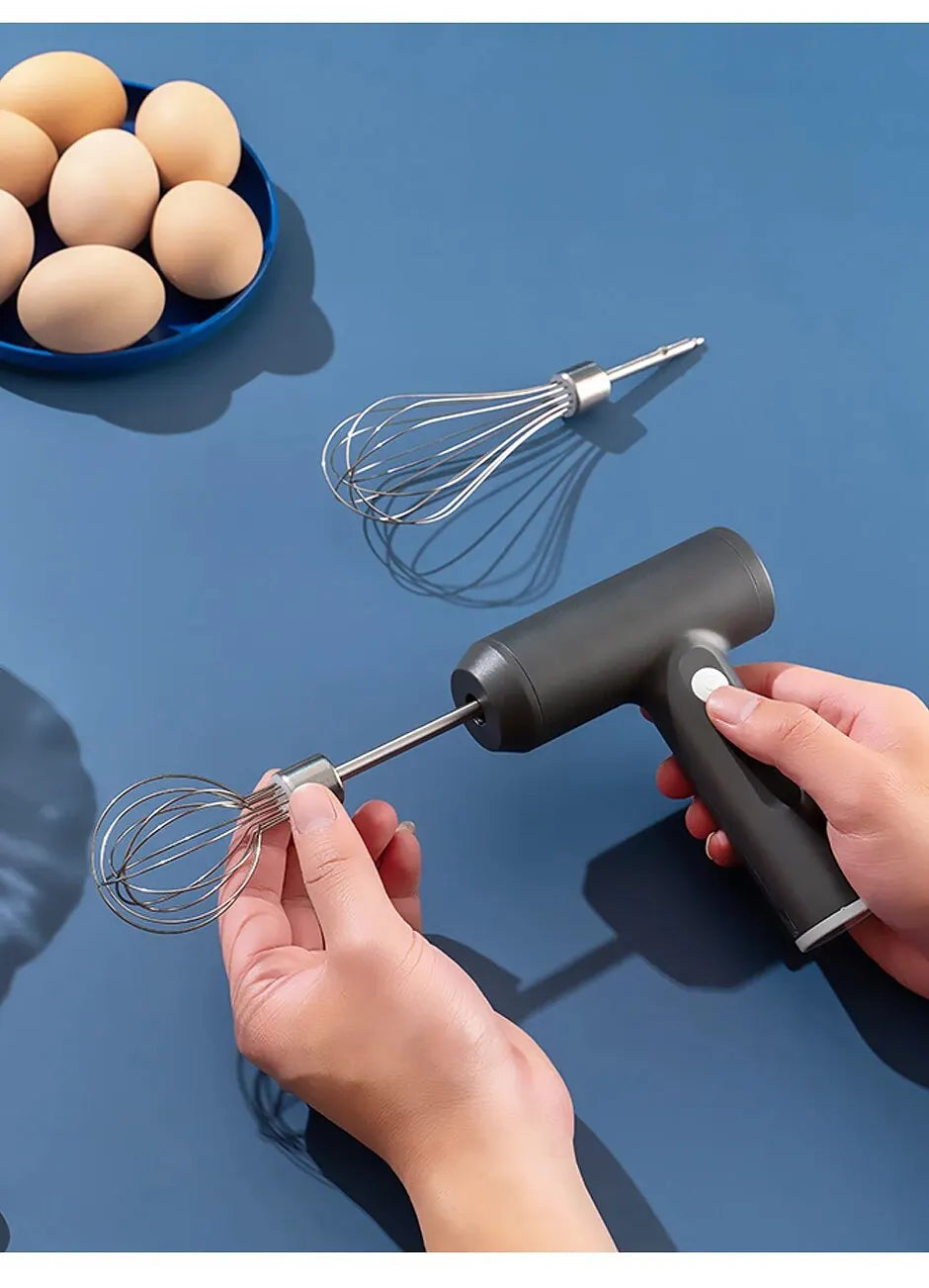 Wireless 3-Speed Electric Food Mixer Portable Egg Beater for Baking