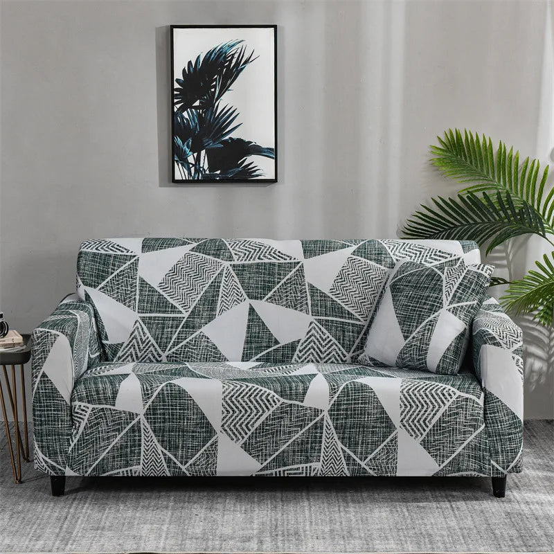 Floral Stretch Sofa Cover – Elastic Furniture Protector for Home & Office