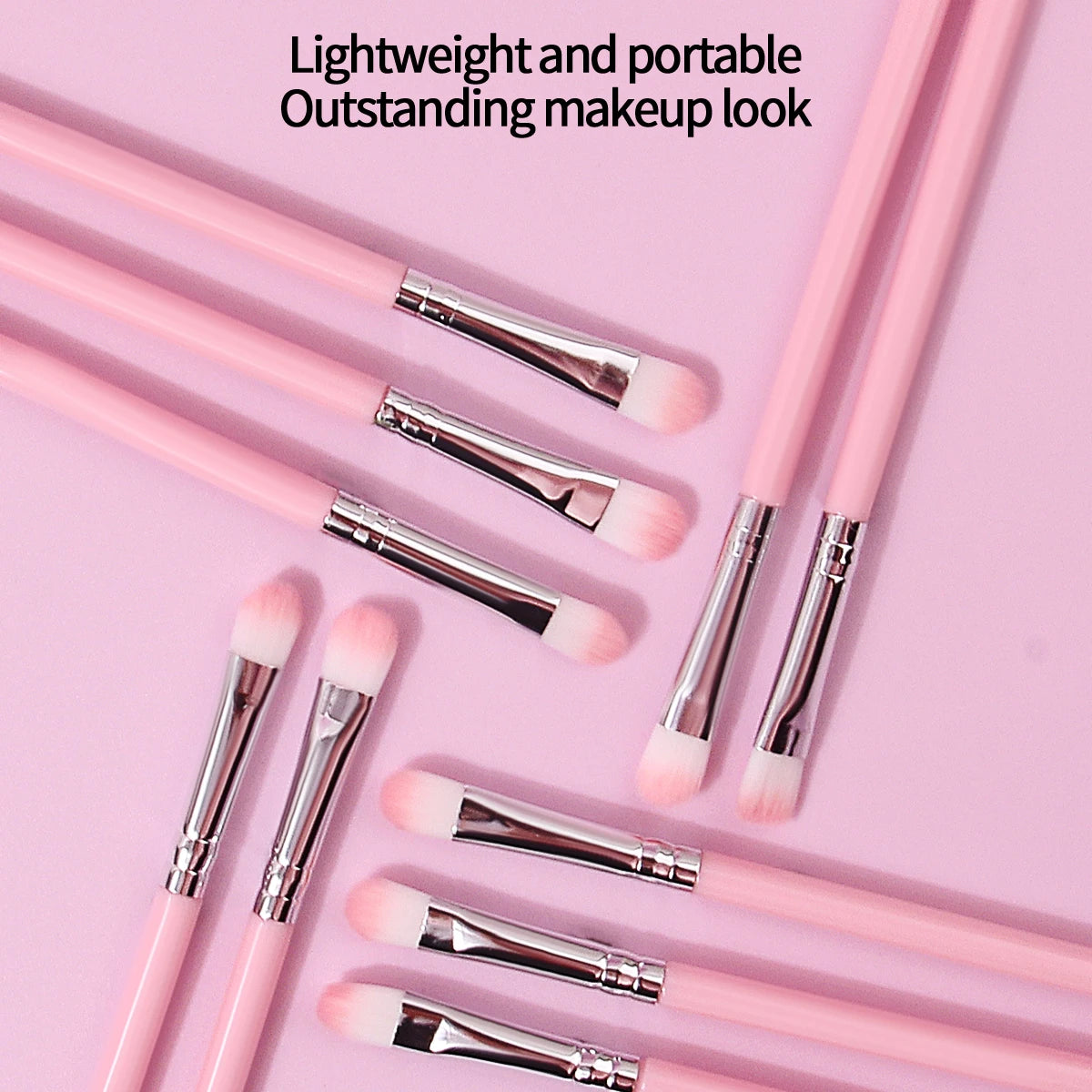 10PCS Pink Makeup Brush Set – Beginner-Friendly Multi-Functional Cosmetic Brushes