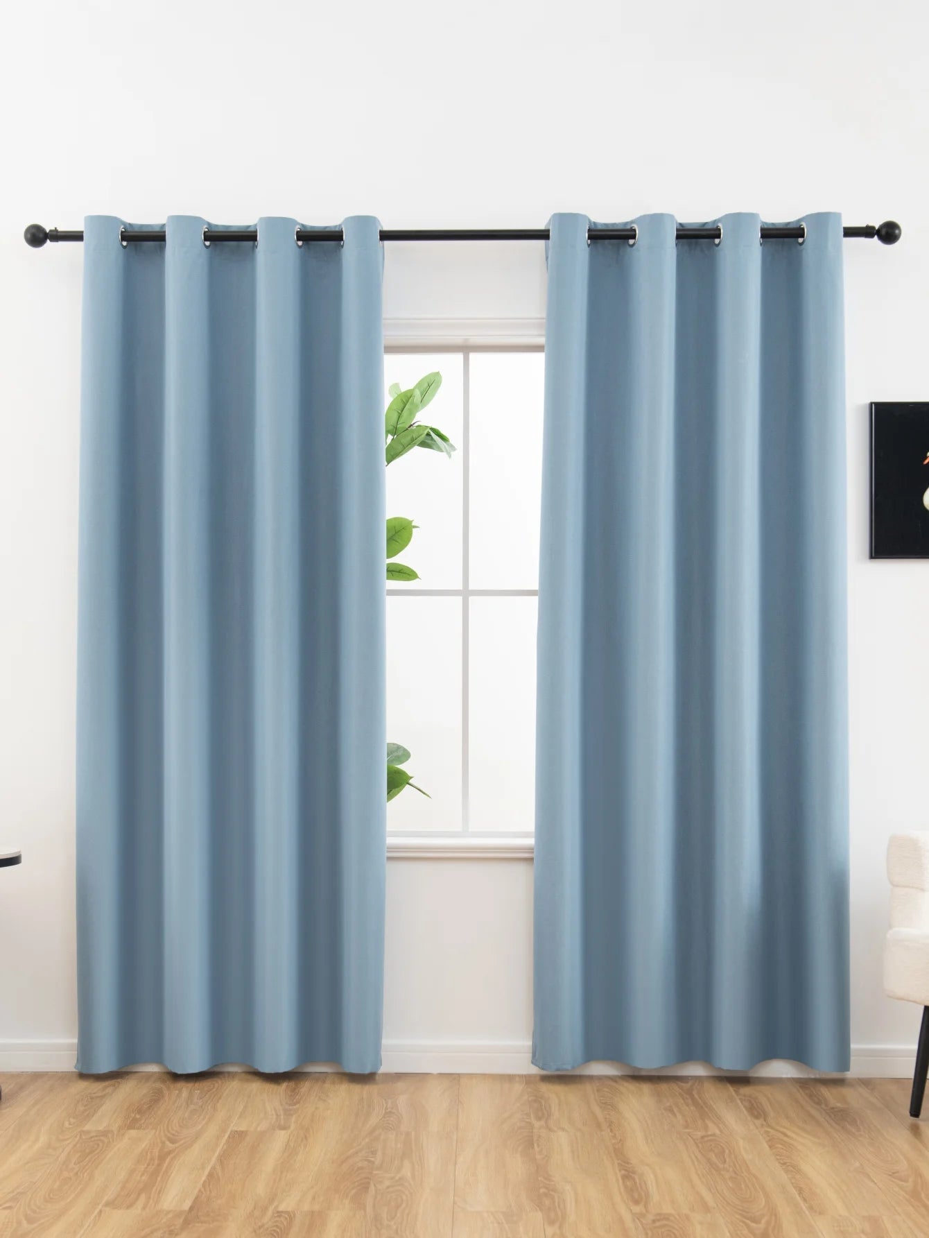 1pc Solid Blackout Curtain with Grommets – Total Privacy Bedroom Drapes