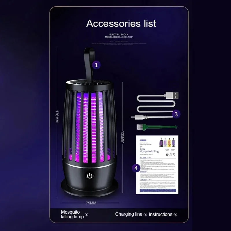 Portable Electronic Mosquito Killer Lamp – Electric Insect Zapper & Repellent Machine for Home & Outdoor Use