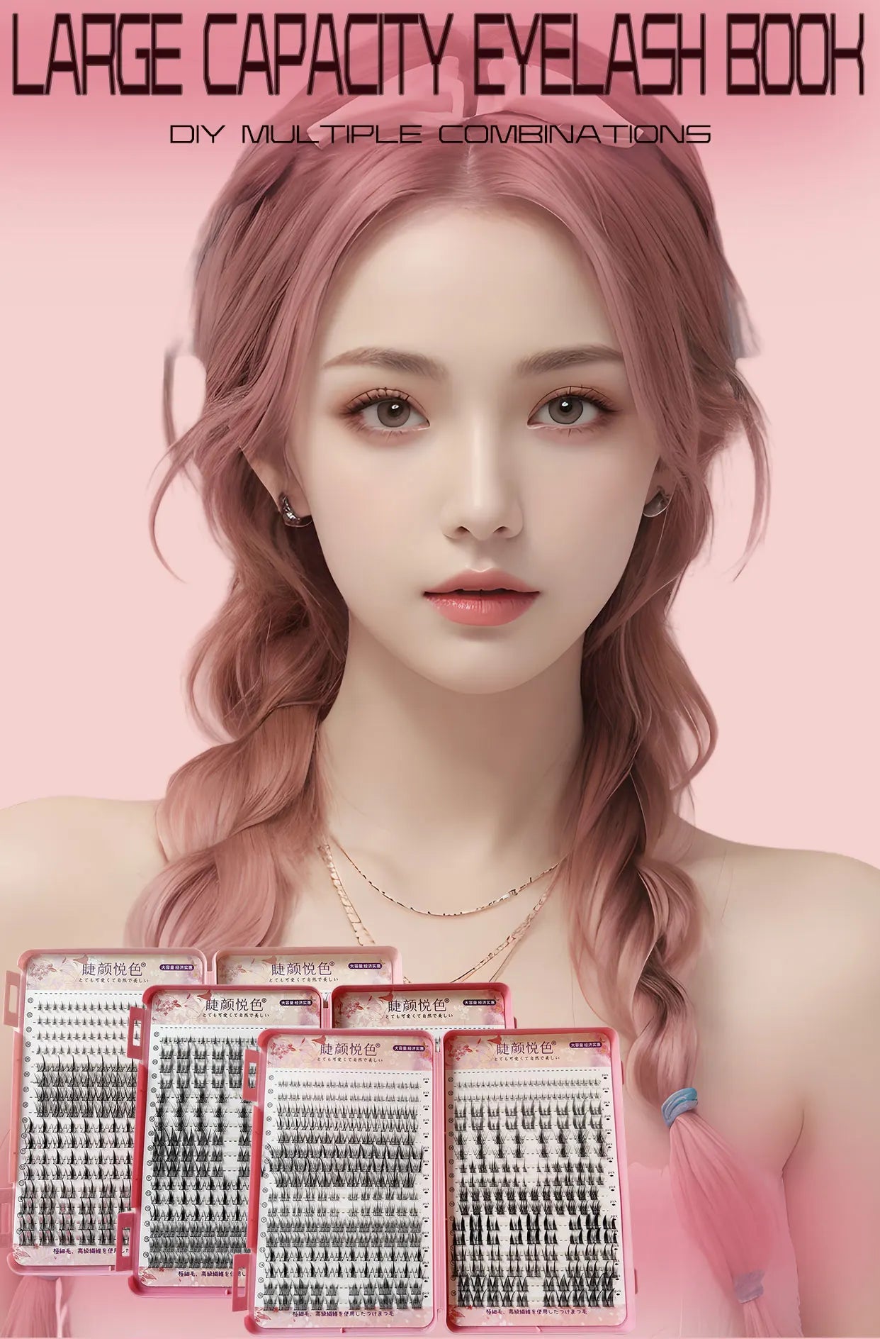 32 Rows Large Capacity Eyelash Extensions Professional Individual Cluster DIY Natural False Lashes