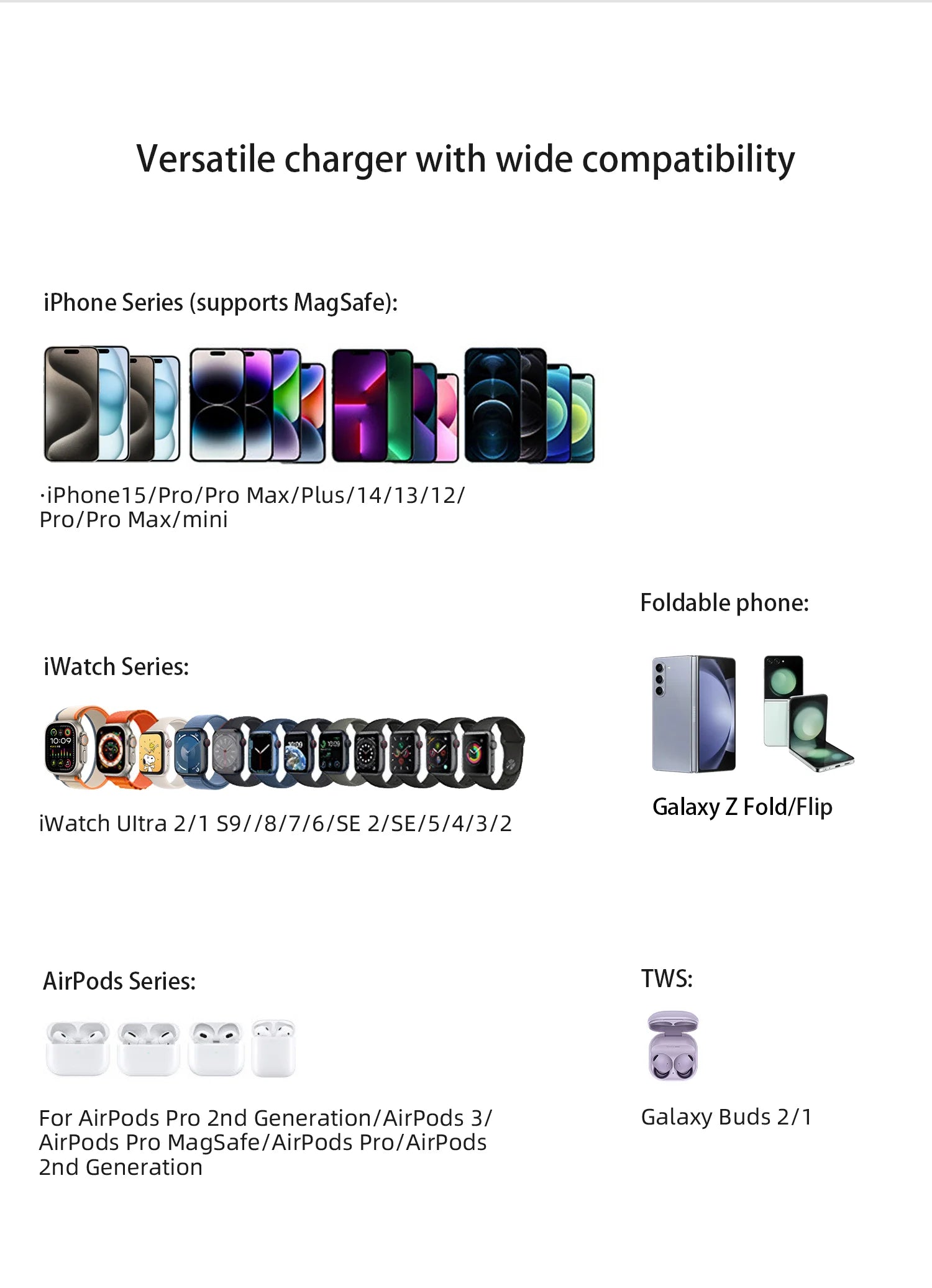 3 in 1 Wireless Charger Stand Magnetic For iPhone 12 13 14 15 16 Fast Charging Station for Apple Watch 9 8 7 6 5 Airpods 2 3 Pro