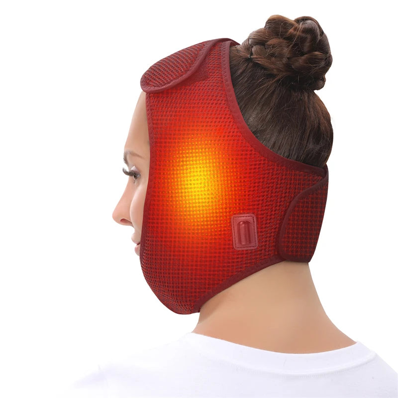 Face Heating Wrap for TMJ Relief – USB Electric Jaw Heating Pad with Adjustable Heat & Timer