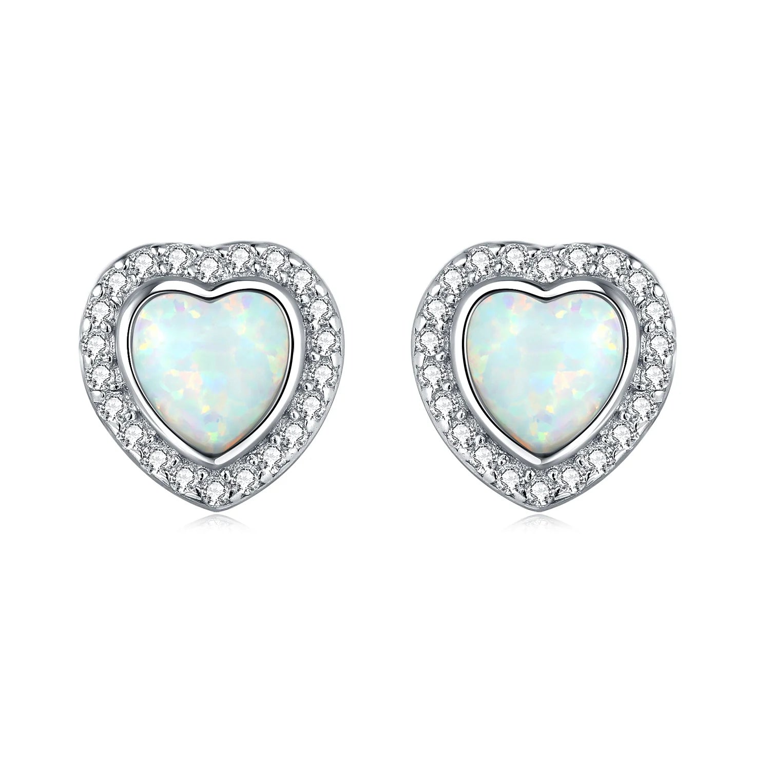 925 Sterling Silver Pink Heart Bow Stud Earrings – Elegant Gift for Women