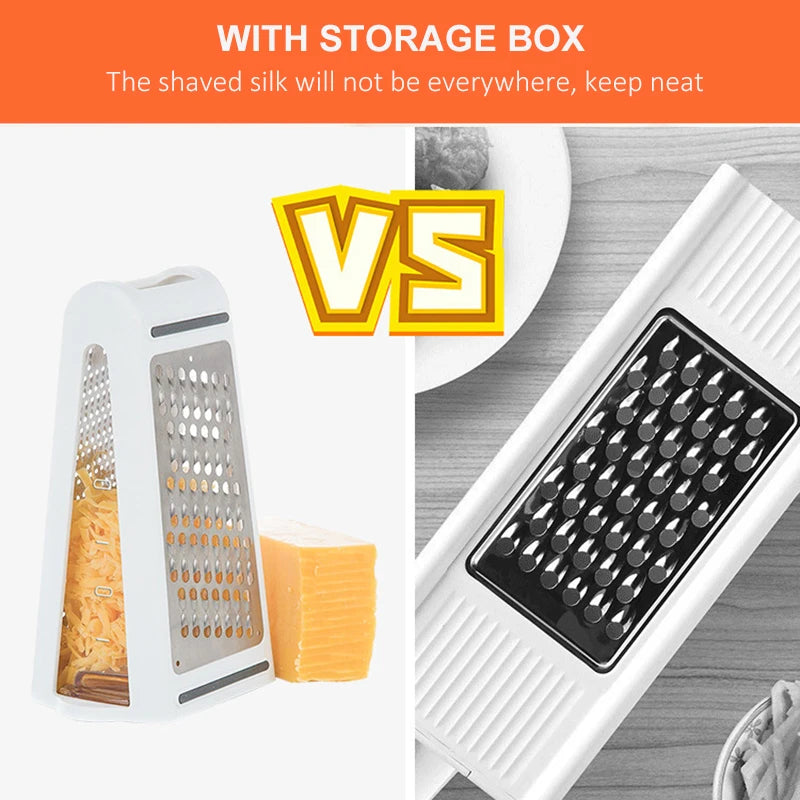 Double-Sided Cheese & Vegetable Grater with Container