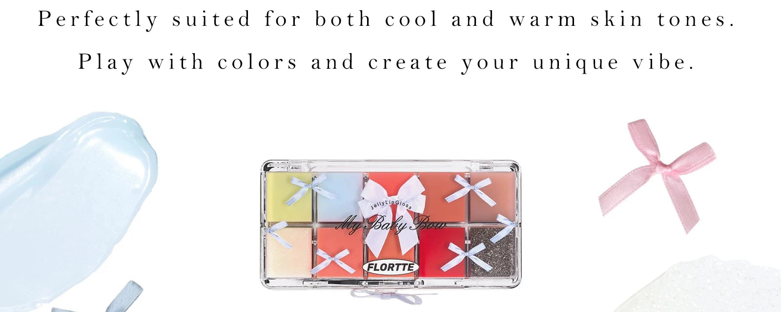 FLORTTE 10-Color Lip Palette – Glossy, Moisturizing & Pigmented Lip Gloss & Lipstick Set