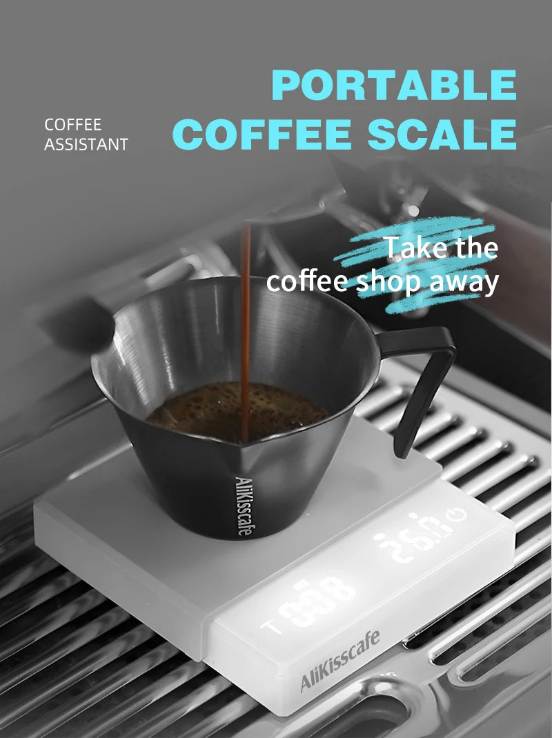 AliKisscafe Digital Coffee Scale – 0.1g High Precision Barista Tool