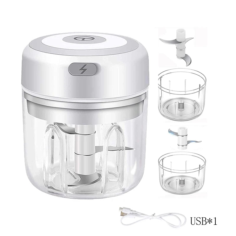 Electric Mini Garlic Chopper – USB Rechargeable Garlic & Meat Masher
