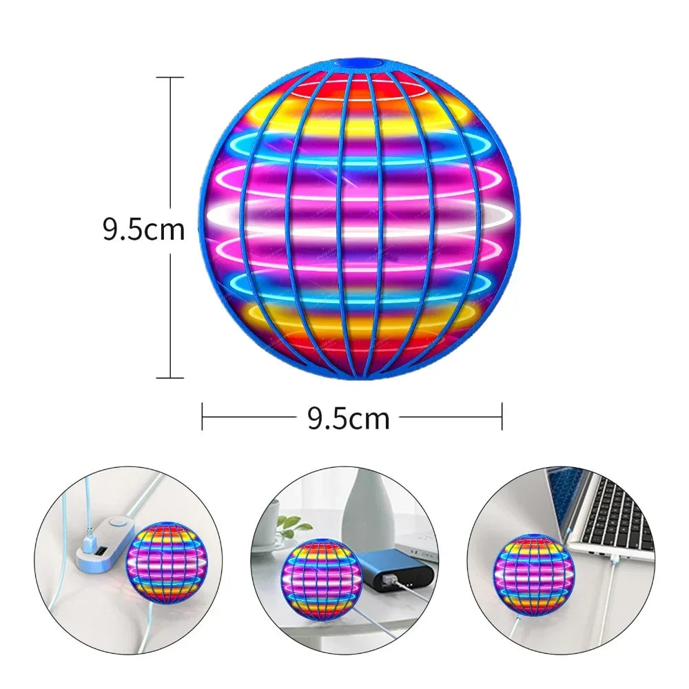 Flying LED Cosmic Globe – Hand-Controlled Rotating Suspension Ball Toy for Kids