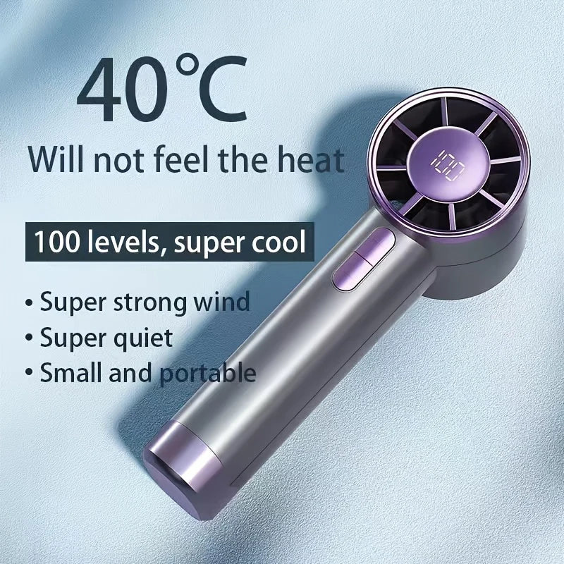 Xiaomi Mini Fan 5 Speed USB Charging Handheld Fan Digital Display Outdoor Camping Portable Fan Home Use and Gifts with Lanyard
