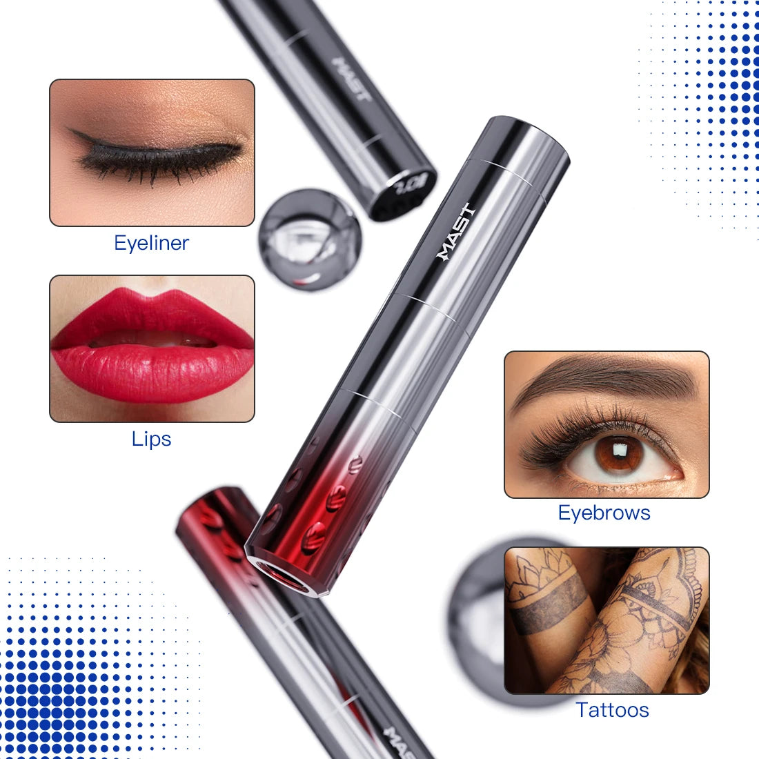 Mast Wireless Tattoo Machine – Professional PMU & Tattoo Gun for Eyebrows, Lips & Body