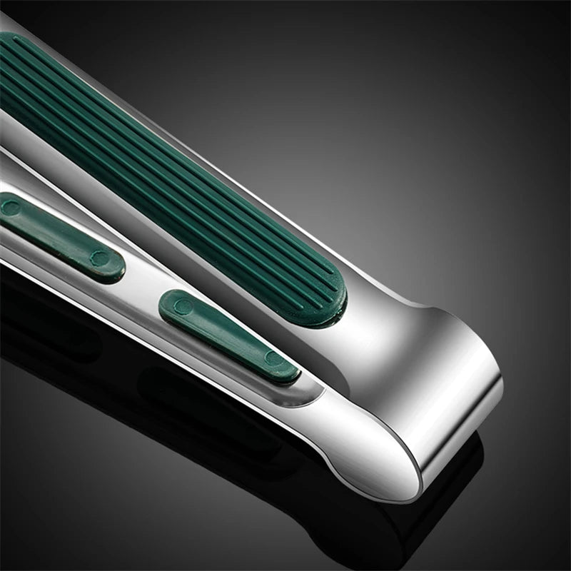 Non-Slip Stainless Steel Food Tongs – Meat, Salad & BBQ Clip