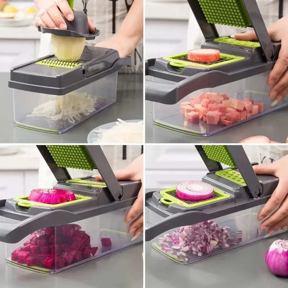 Multifunctional Vegetable Chopper – 14/16-in-1 Slicer, Dicer & Grater