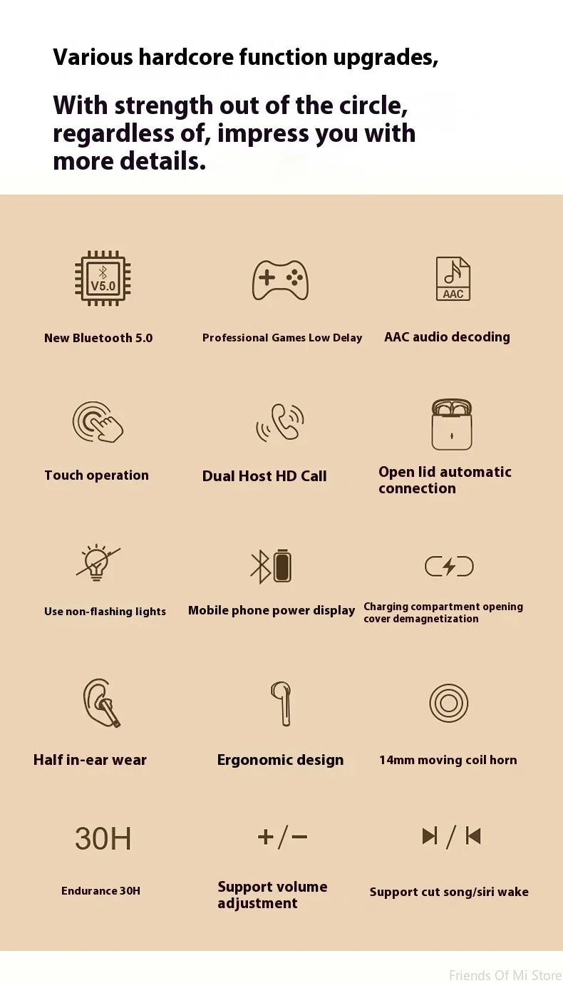 Xiaomi J18 Hi-Fi Bluetooth Earphones ANC In-Ear Sports Earbuds