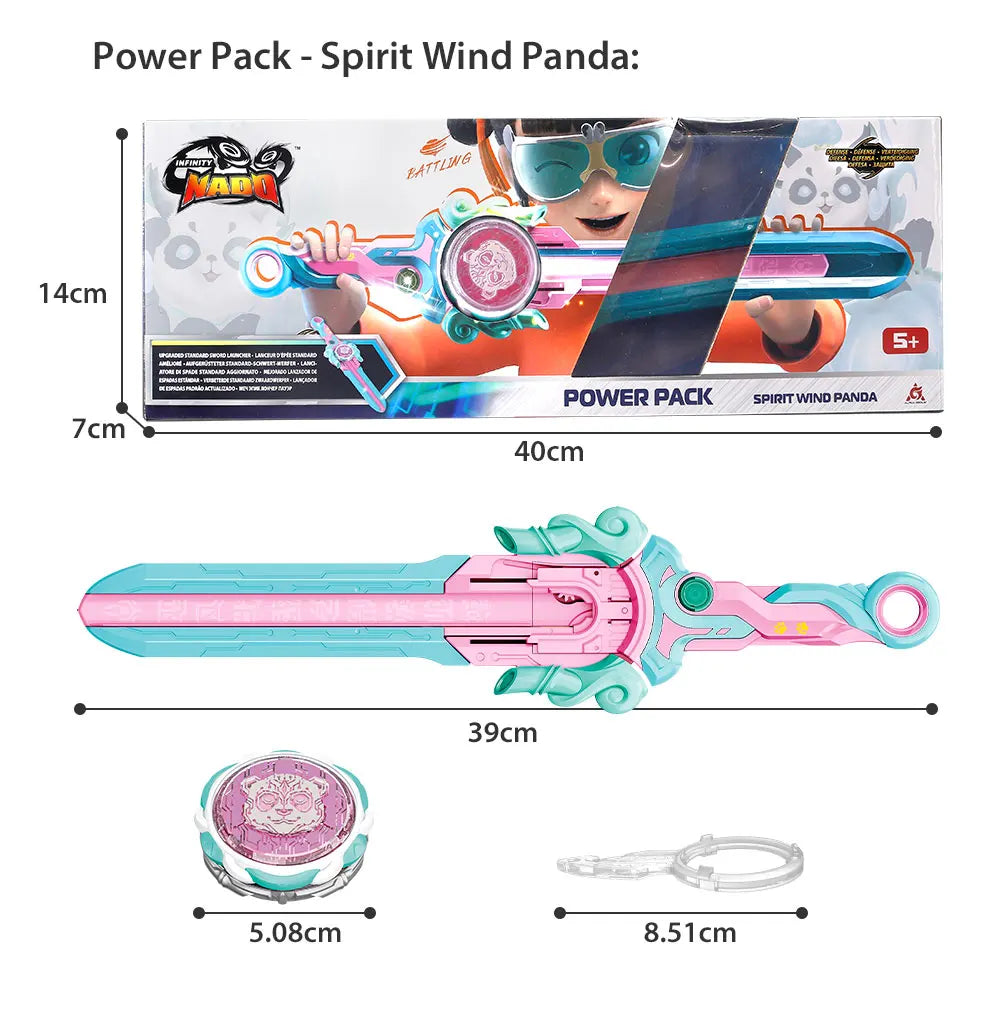 Infinity Nado 6 Power Pack – Metal Spinning Top with Sword Launcher for Kids