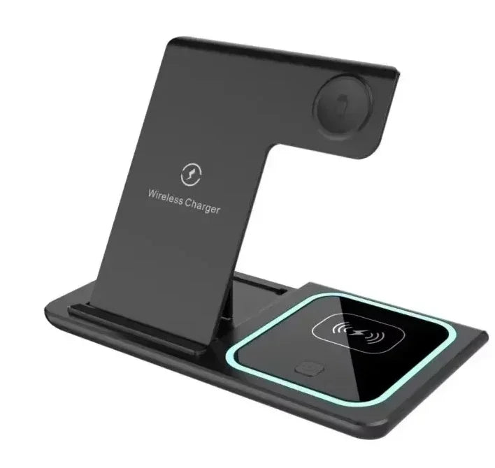Foldable Wireless Charger Station for iPhone, Apple Watch & AirPods Fast Charging Dock