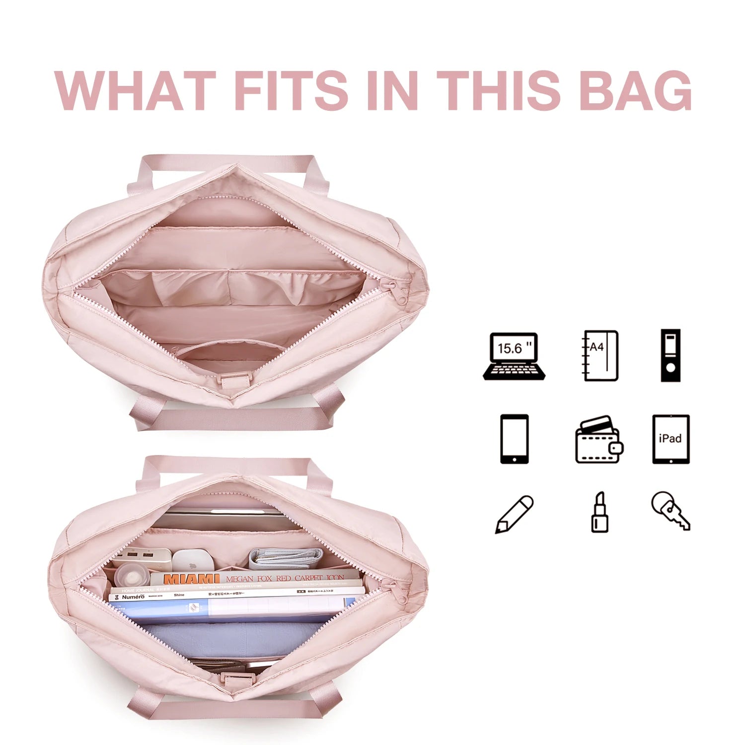 BAGSMART Large Capacity Tote Bag for Women – Crossbody Shoulder Handbag for College & Work