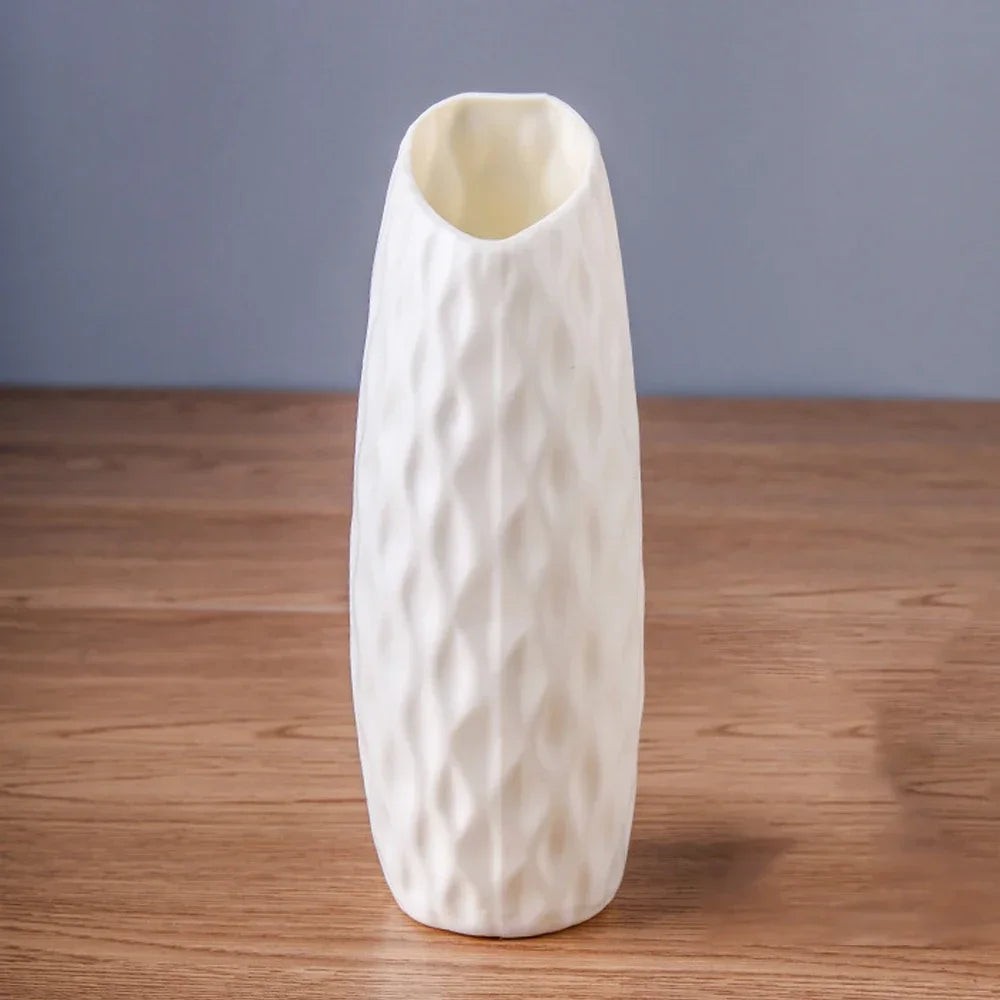 Nordic Flower Vase – Imitation Ceramic Plastic Vase for Home, Desktop & Event Décor
