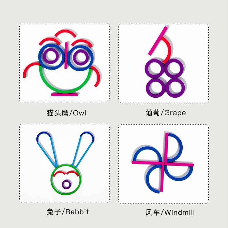 Kids Wooden Shape Board – Montessori Early Education Puzzle & Building Toy