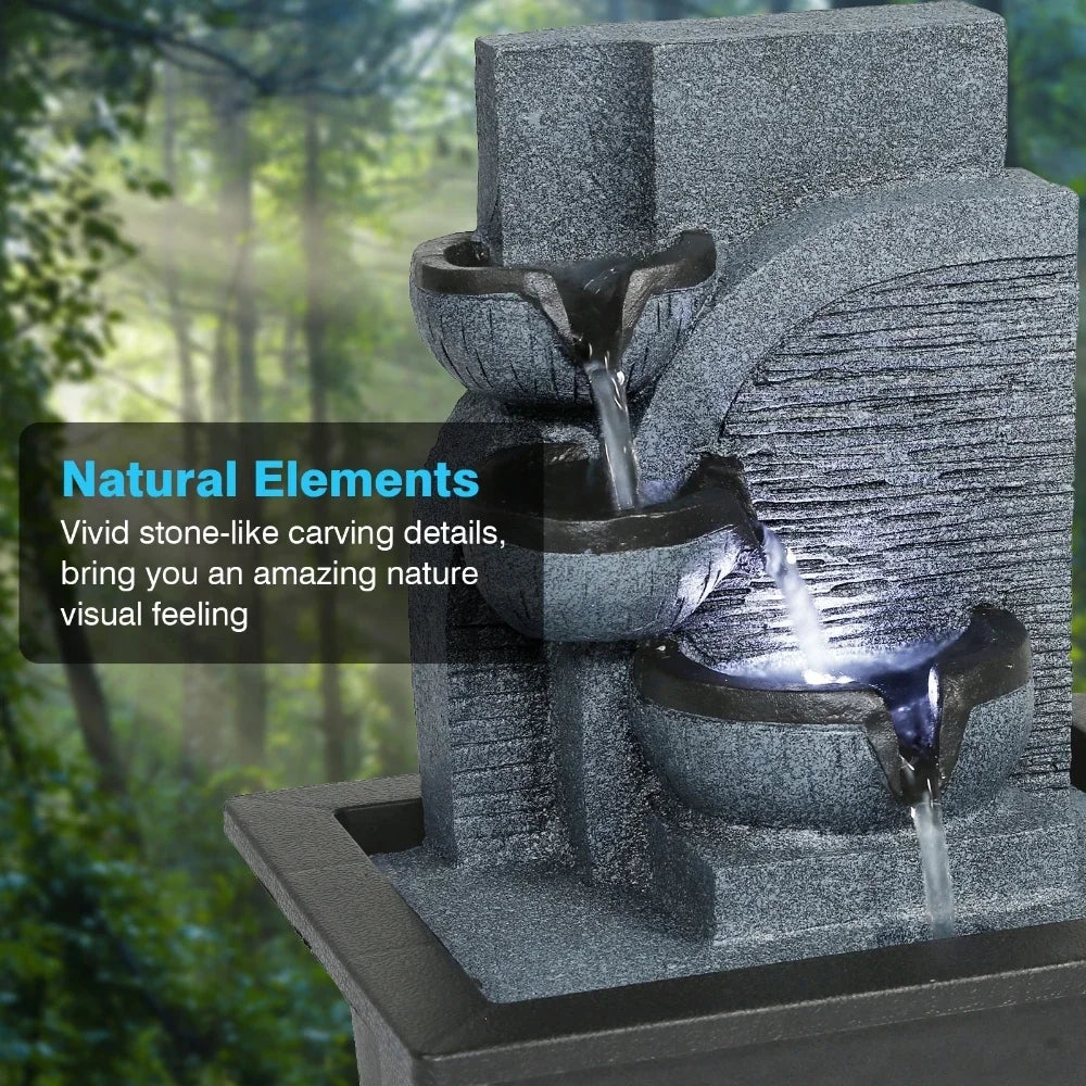 Mini Indoor Feng Shui Water Fountain – LED Geomantic Ball Tabletop Decoration