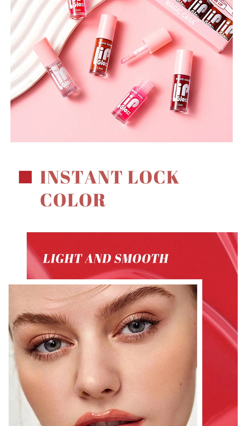 MAGIC CASA 6-Piece Jelly Lip Oil Set – Hydrating, Plumping & Long-Lasting Gloss