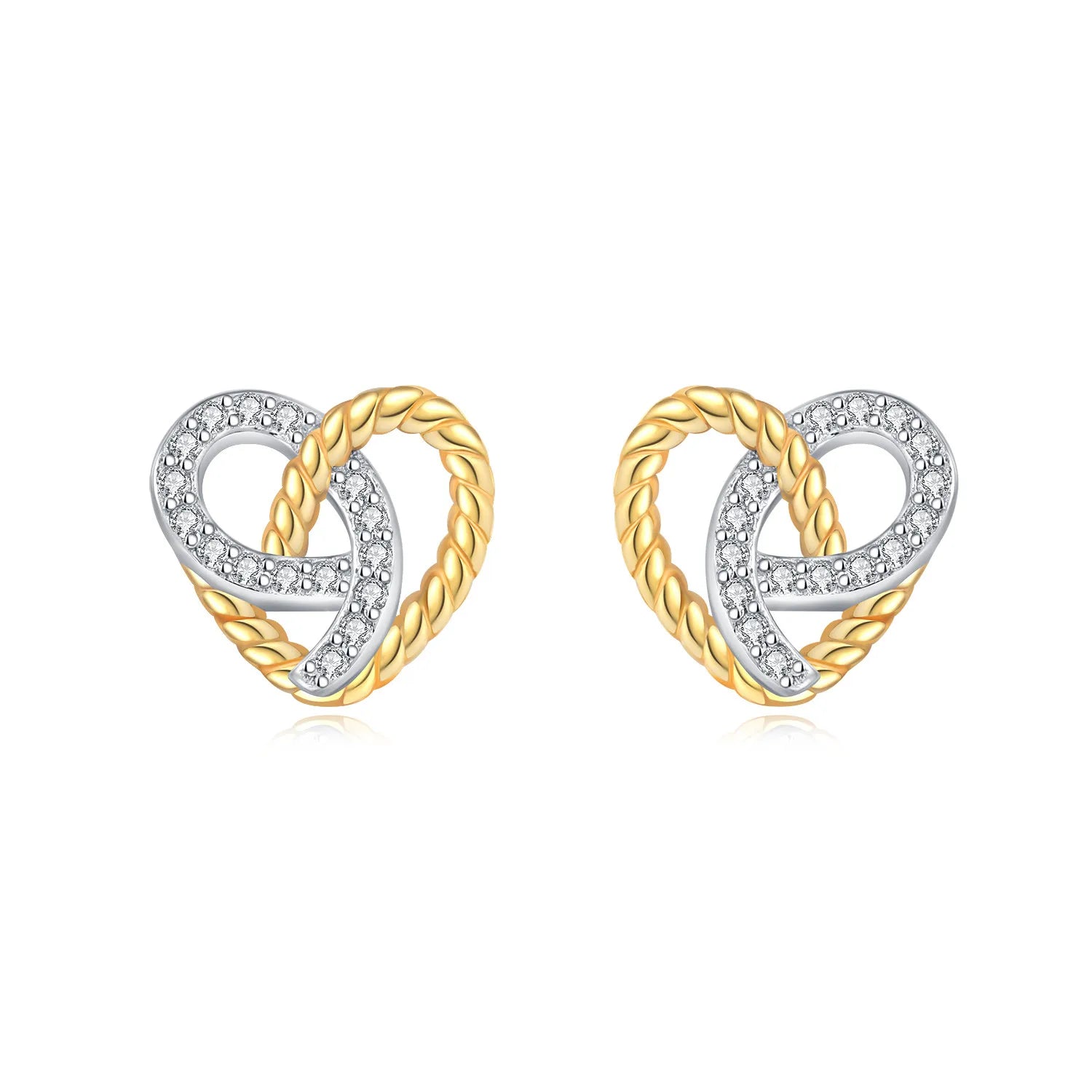 925 Sterling Silver Pink Heart Bow Stud Earrings – Elegant Gift for Women