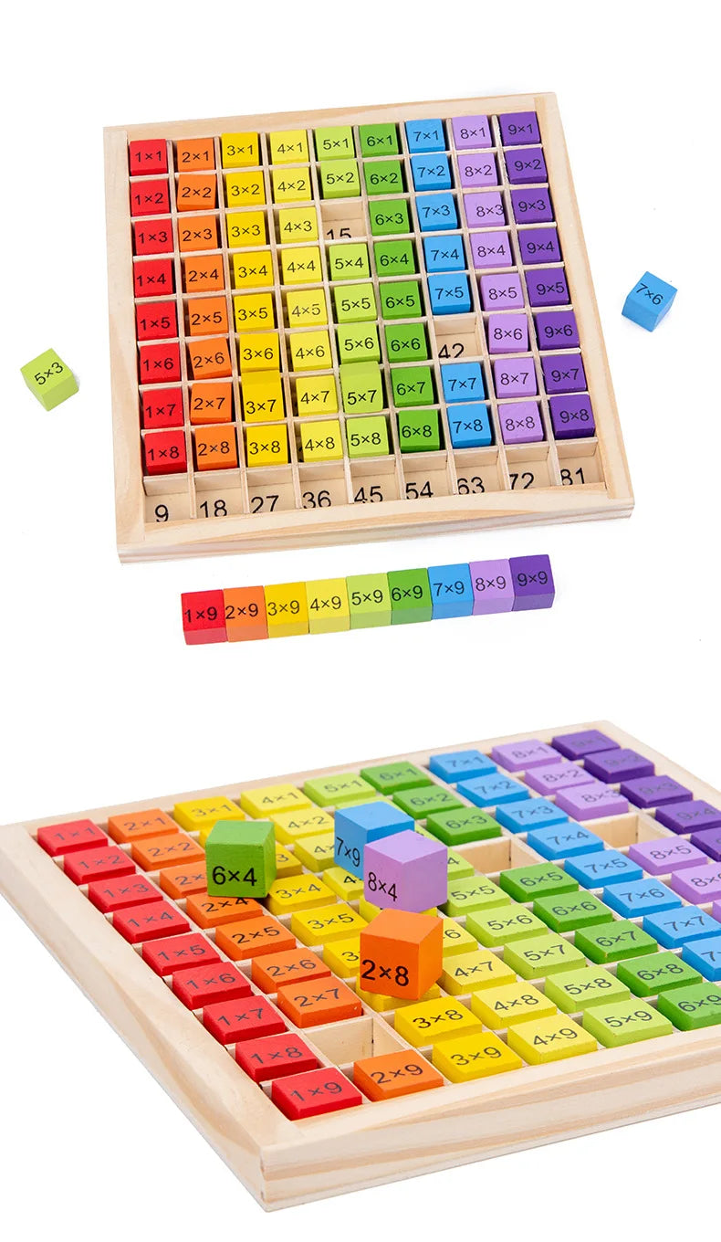 Montessori Wooden 99 Multiplication Table – Educational Math Toy for Kids & Preschool Learning