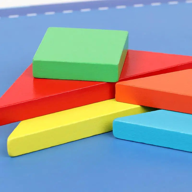 Magnetic Wooden Tangram Puzzle Book – Montessori Educational Toy for Kids