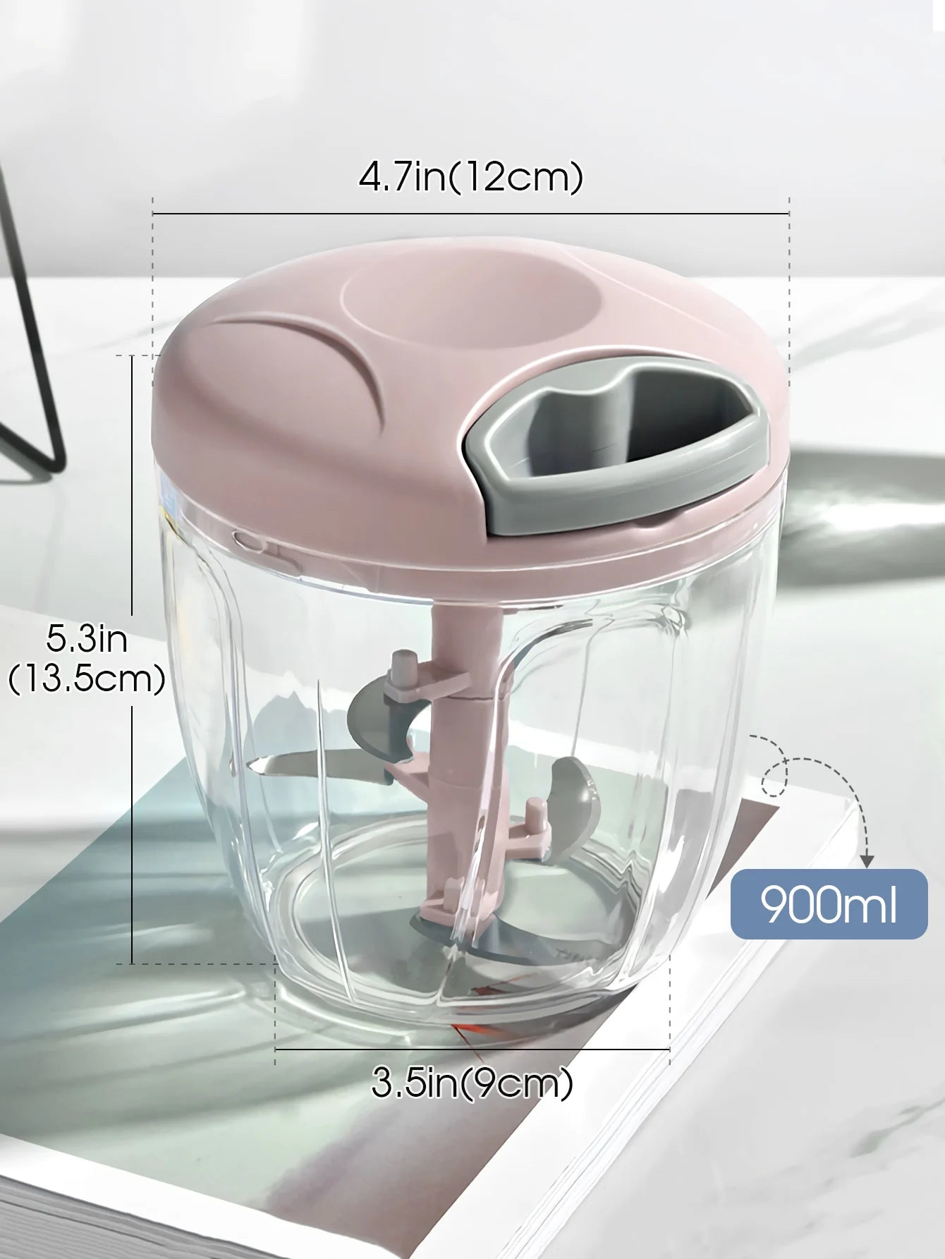 Manual Ginger & Garlic Grinder 500ml/900ml Handheld Food Vegetable Cutter