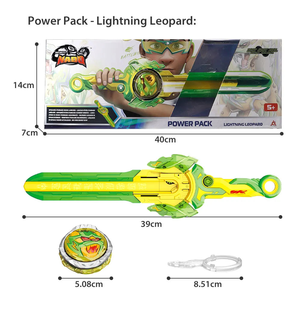 Infinity Nado 6 Power Pack – Metal Spinning Top with Sword Launcher for Kids