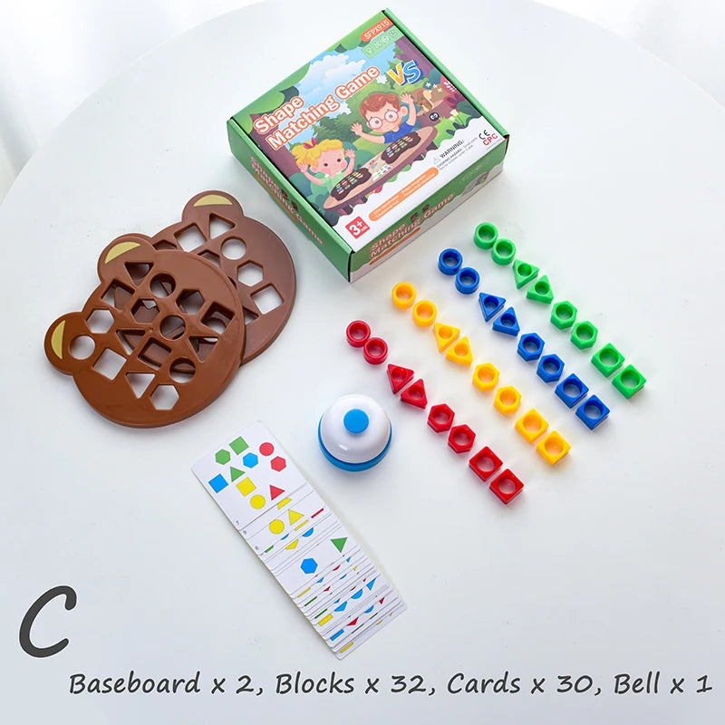 Children’s Geometric Matching Puzzle Game – Color Shape Jigsaw Board Educational Toy for Kids Learning & Interaction