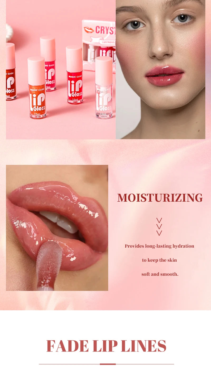 MAGIC CASA 6-Piece Jelly Lip Oil Set – Hydrating, Plumping & Long-Lasting Gloss