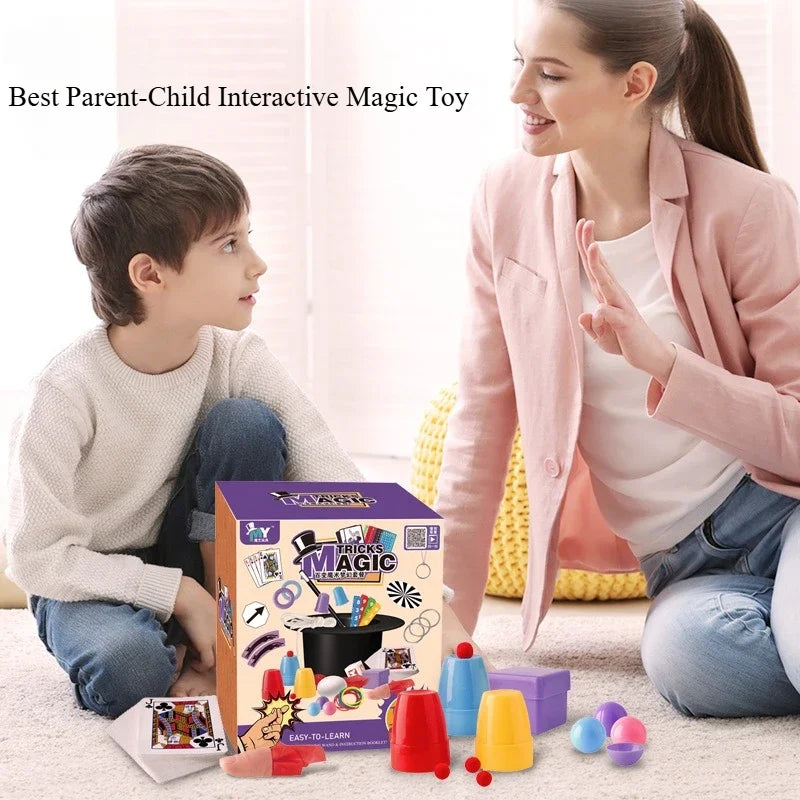 Children’s Magic Tricks Kit – Beginner Magic Set with Cards & Interactive Props