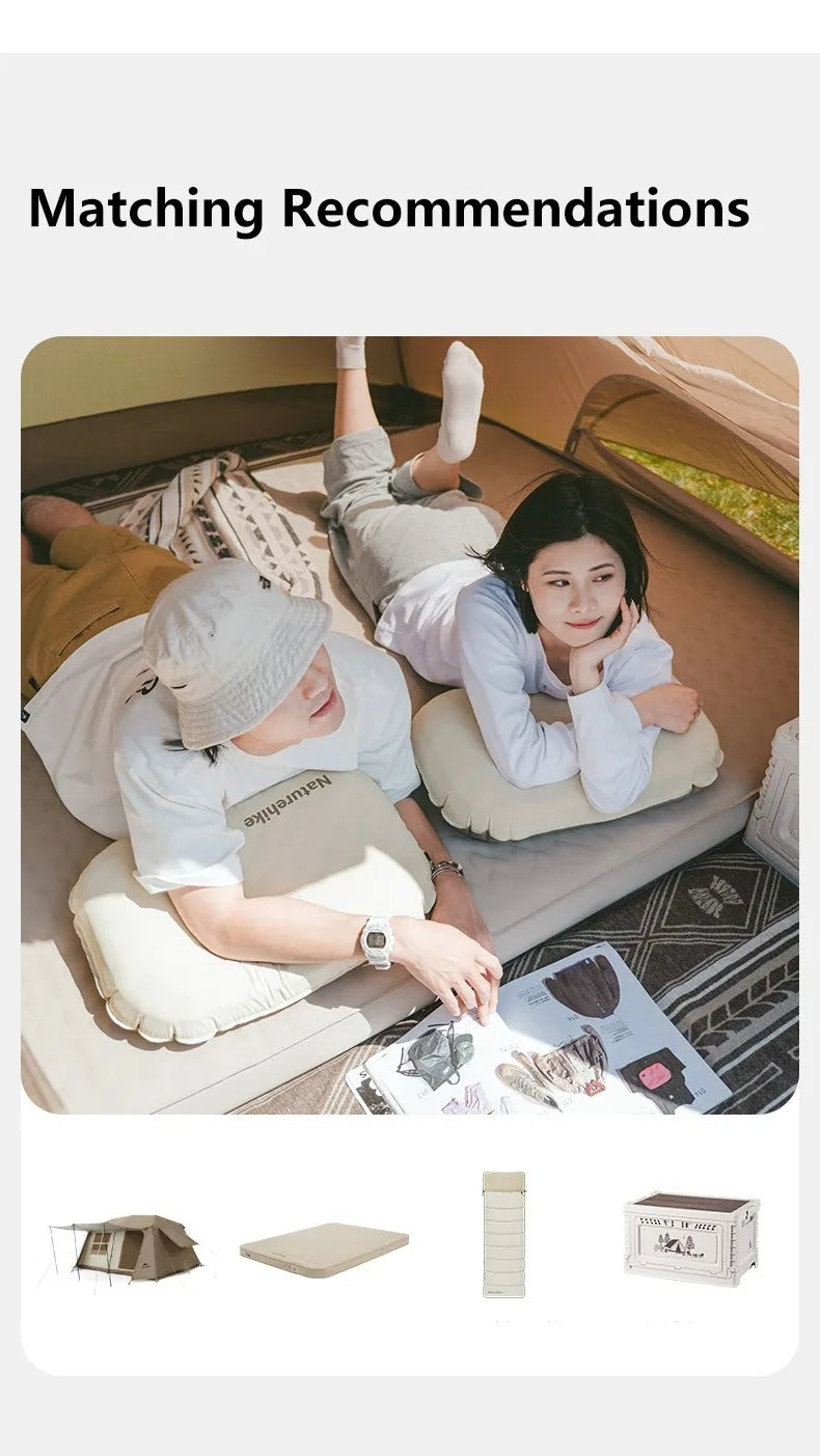 Naturehike 2-in-1 Camping Inflatable Pillow Portable Waterproof Adjustable Lumbar Neck Pillow Comfortable Outdoor Travel Pillow