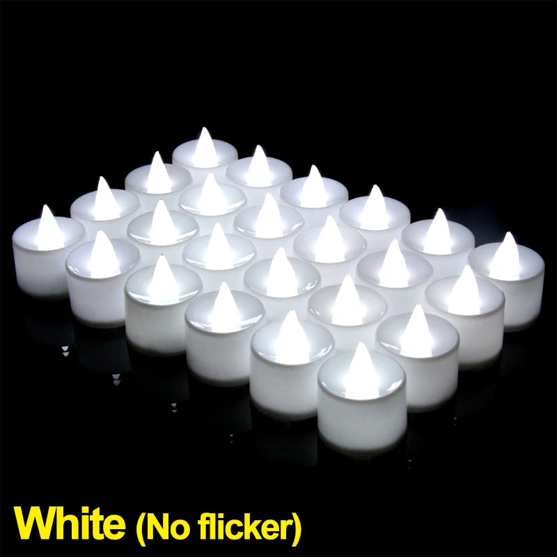 LED Flameless Tea Candles – Battery-Powered Fake Candles for Home & Party Decor