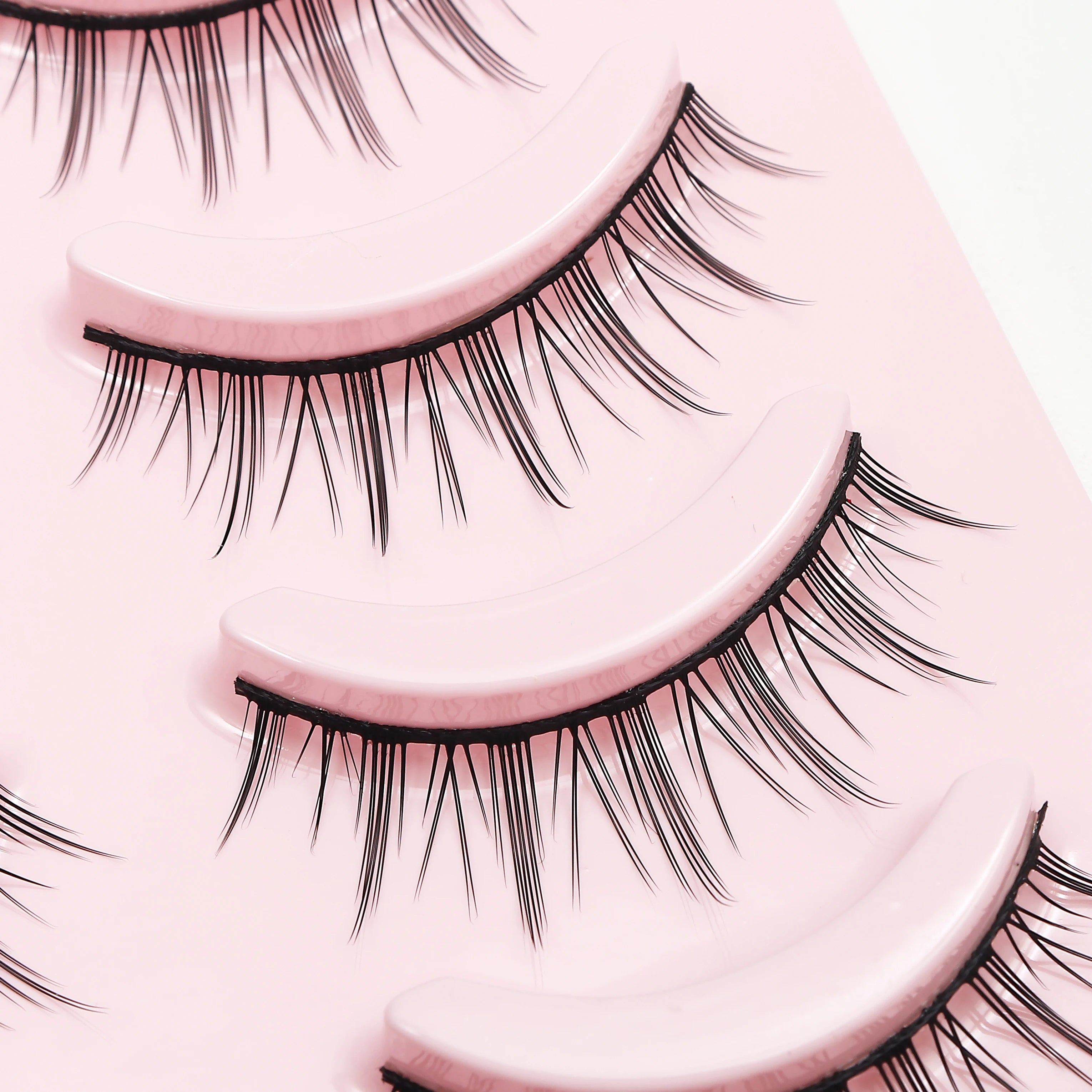 DINGSEN Anime Fake Eyelashes – 5 Pairs Natural Manga Lashes with Clear Band