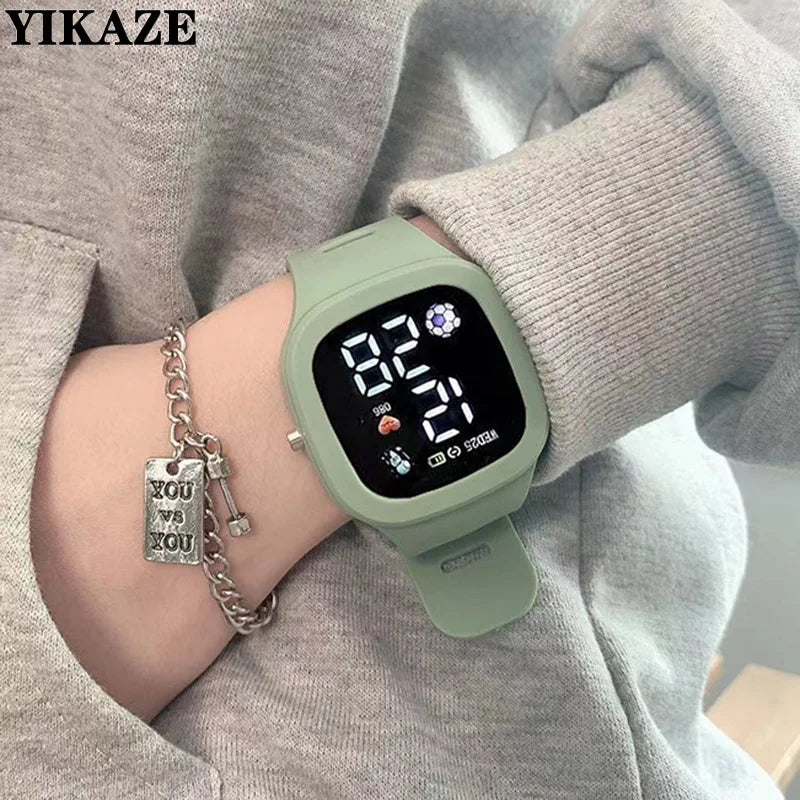 Unisex LED Digital Sports Watch Big Dial Waterproof Silicone