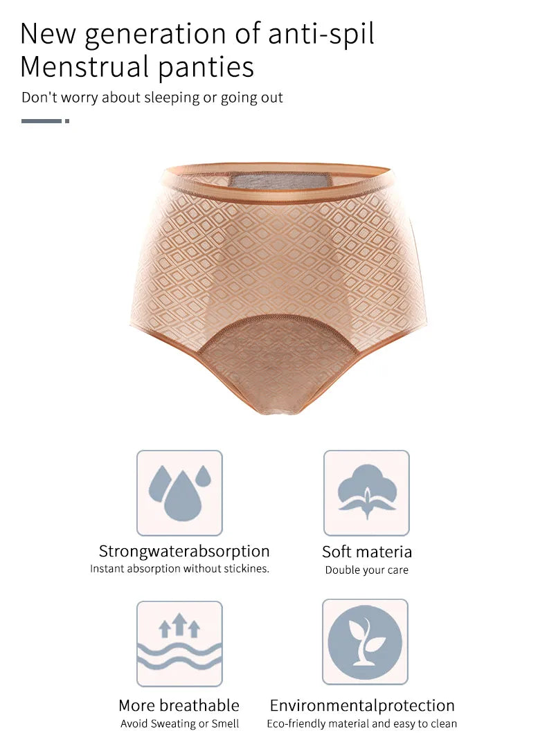 3Pcs Women's Menstrual Panties New XS-XL Size Seamlessn ylon Female Underwear Breath able Incontinence Leak Proof Lingerie