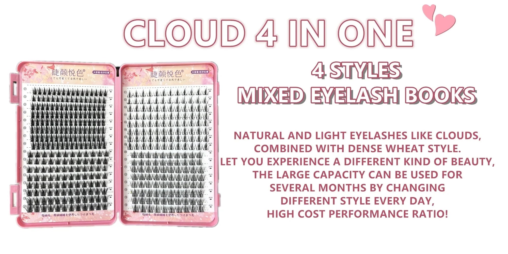 32 Rows Large Capacity Eyelash Extensions Professional Individual Cluster DIY Natural False Lashes