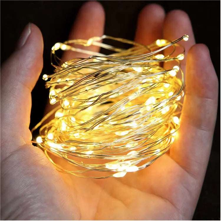 Fairy String Lights – 1/5/10pcs Battery-Powered LED Garland for Home & Holiday Decor