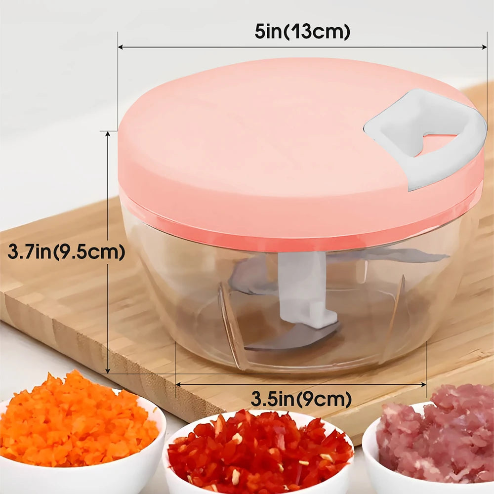 Manual Ginger & Garlic Grinder 500ml/900ml Handheld Food Vegetable Cutter