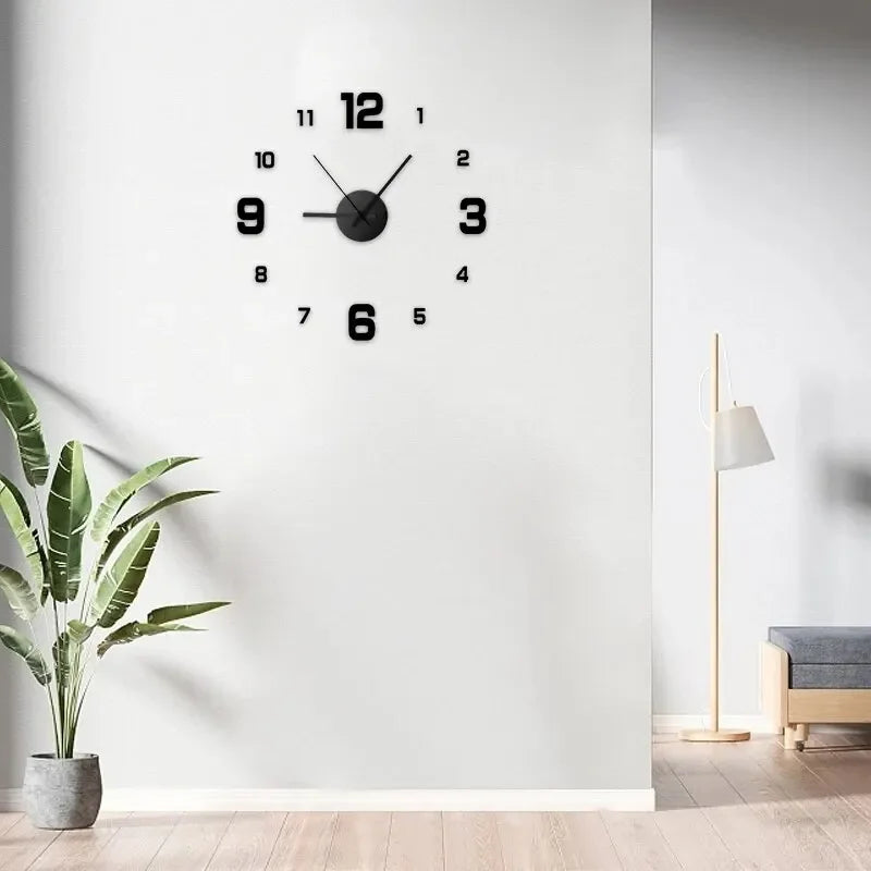 🕒 Creative Frameless DIY Wall Clock – Modern Home & Office Silent Decoration Art