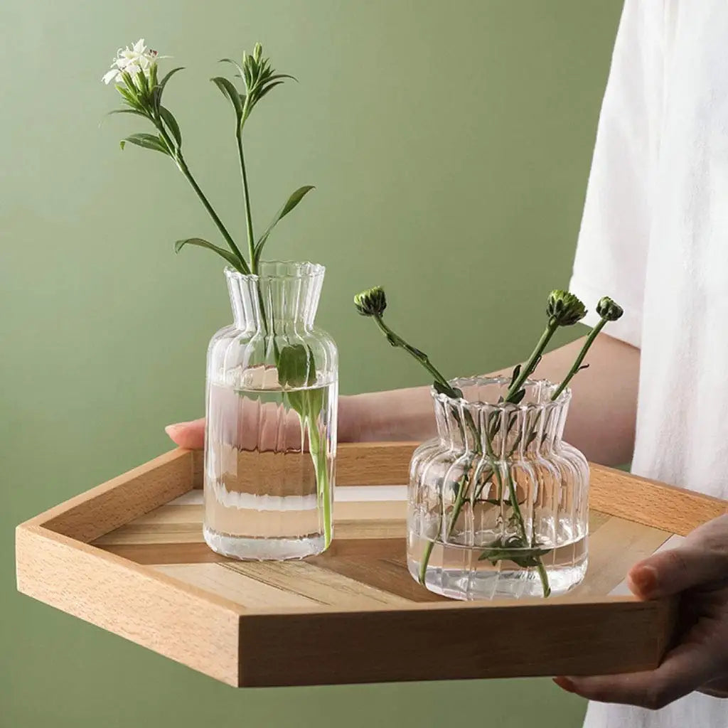 1/2/3pcs Nordic Transparent Glass Vase – Creative Hydroponic Flower Pot for Table & Home Décor