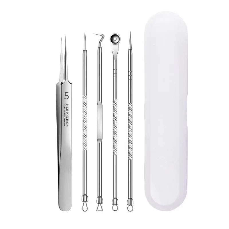 German Ultra-Fine No. 5 Blackhead Remover Tweezers – Precision Pimple Extractor, Acne Needle Tool for Face Care & Salon Use