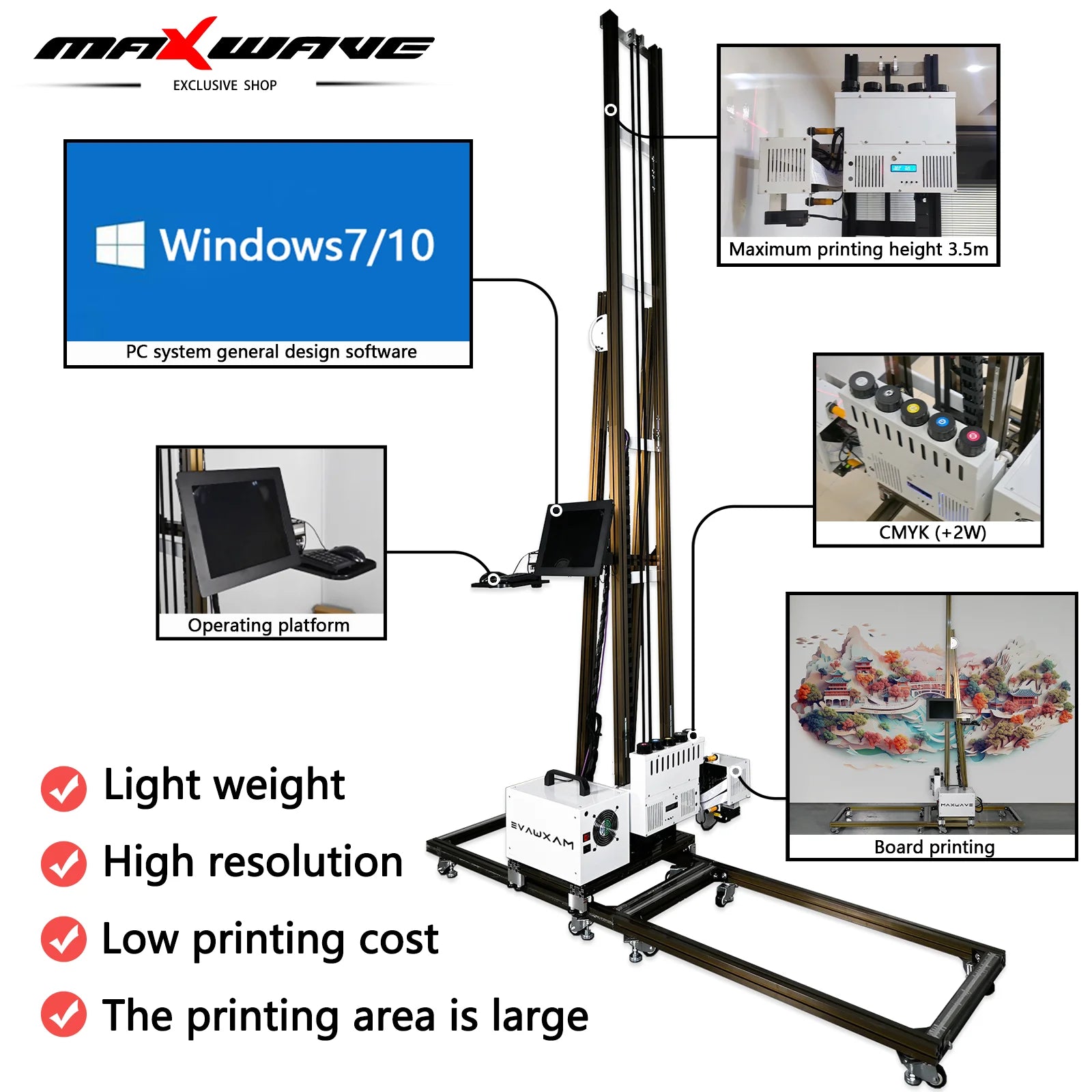 Color Laser Printer All in One for Home 3D Vertical Wall Printing Machine Small Vertical UV Inkjet UV Light on Concrete Tiles