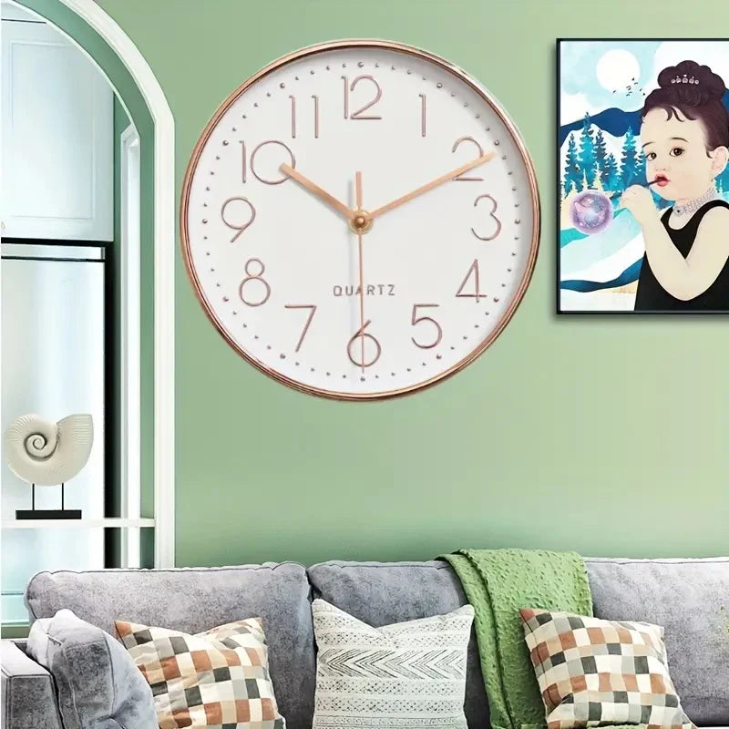 8-Inch Quartz Silent Wall Clock – Modern Cubic Digital Design for Home & Bedroom Décor